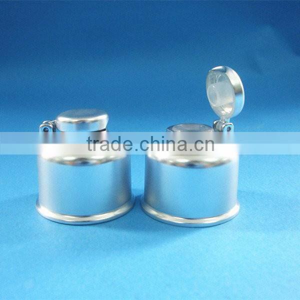 Shiny silver plastic flip top cap for bottle,small bell shape Plastic bottle flip top cap