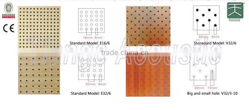 Soundproof sound absorb perforated wooden acoustic panel