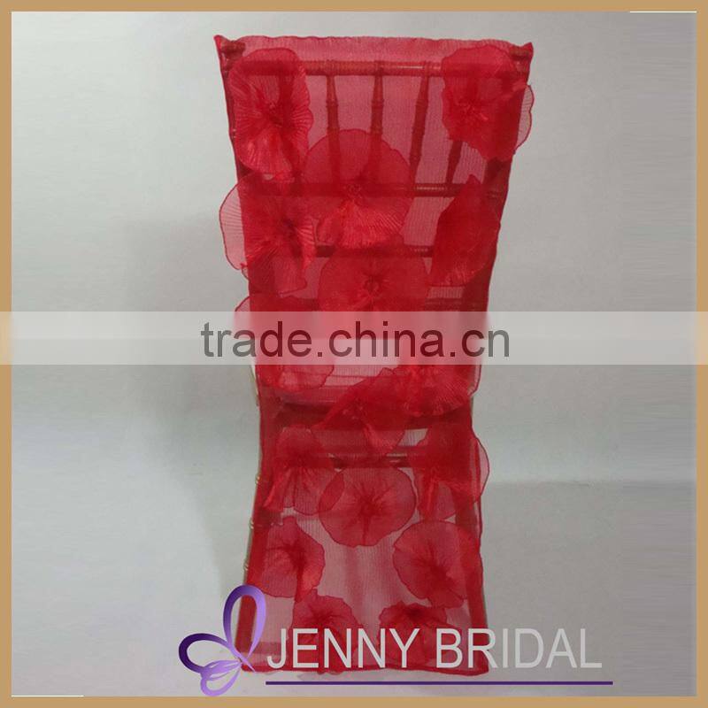 C002M1 fancy organza rosette cover wholesale chair