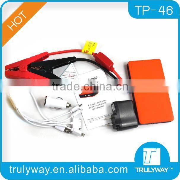 6000mAh high capacity portable and compact car jump start for cars and mobile phone