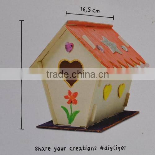 children wooden toy/diy painting kit/kids diy bird house