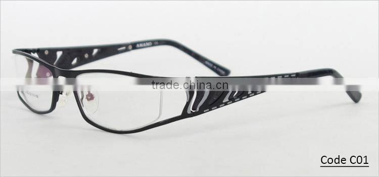 Full-rim with wide temple hot sale fashion metal clear lens glasses frame