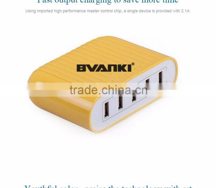 Low Price OEM Factory supply CE ROHS FCC Approved Newest portable fast multi USB Smart Charger 40w 5v 6a 5 port usb charger