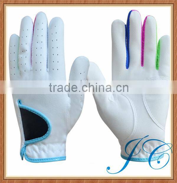 High quality outdoor leather colored golf gloves for kids with custom made