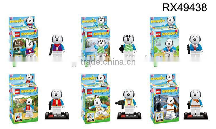 Wholesale blocks snoopy dog toys plastic for kid