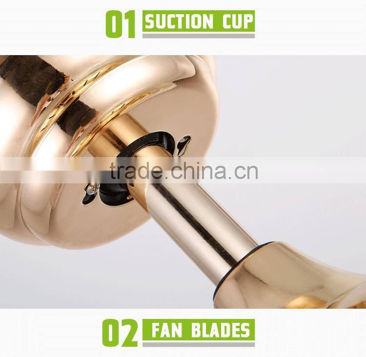 Golden 4 Blades Crystal Remote Ceiling Fans With LED Light