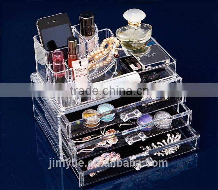 Acrylic cosmetic organizer with removable lipstick holder