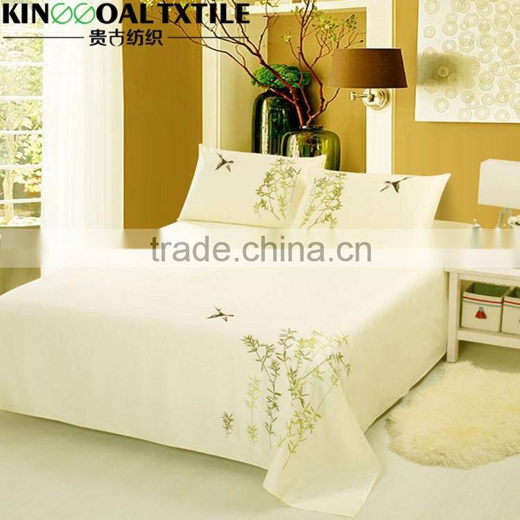 High qualiy Natural 100% Cotton King/ Queen wedding bed sheet