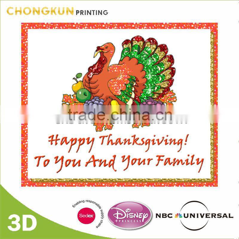 Custom Professional 3D Thanksgiving Greeting Card