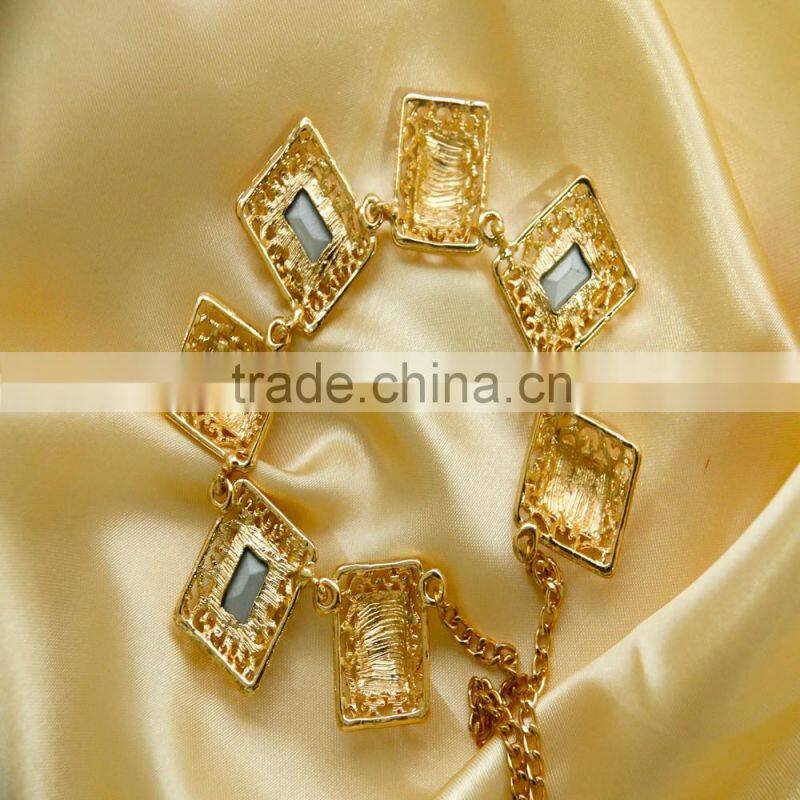 Fashion chunky crystal necklace with gemstone