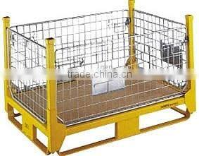 Folding Storage Steel Wire Mesh Baskets Pallet Wire Container