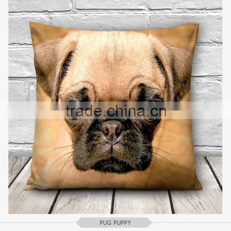 high quality fashion pug dog design 3d digital print pillowcases fullprint decorative throw pillow covers seat cushion Cover