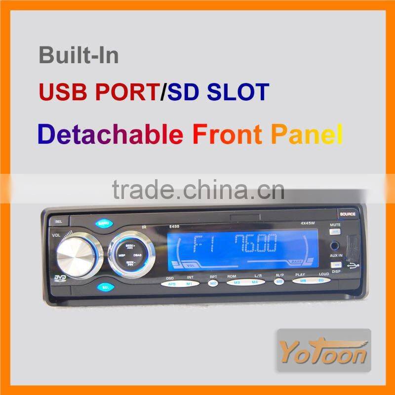 Single Din Car DVD/FM/AM Tuner/USB Port/SD Card Slot
