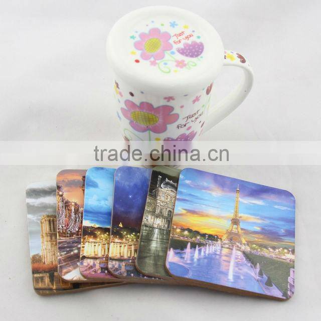 2016 new products promotional MDF blank sublimation wood beer coasters