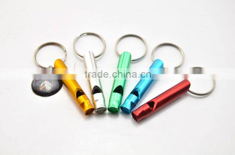 Hiking Colored Emergency Survival Aluminum Whistle Key Chain