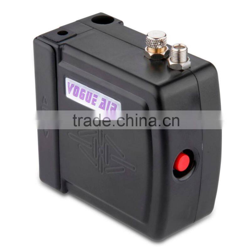 Black HS08 Portable Mini Airbrush Compressor Kit with UK Adapter Body Paint Professional Airbrush Nail Art Paint Cake AS-37
