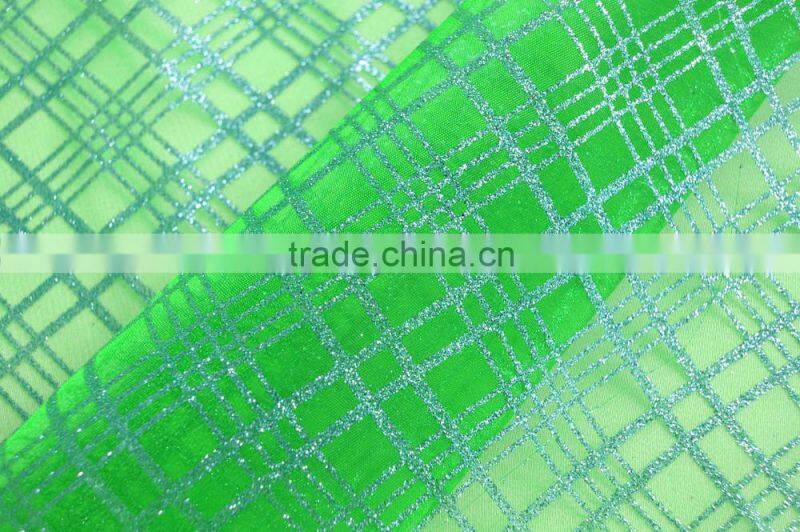 Polyester Tulle Metallic Printed Fabric for Decoration and Dress DSN 390