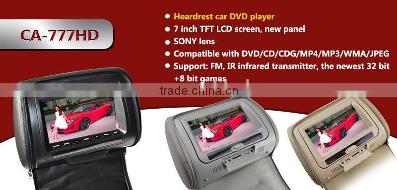 7inch car headrest monitor car headrest dvd player