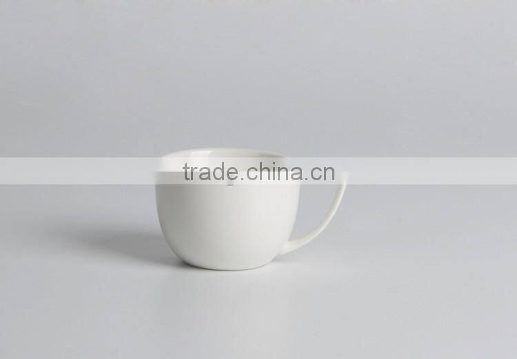 white durable ceramic espresso cup with saucer