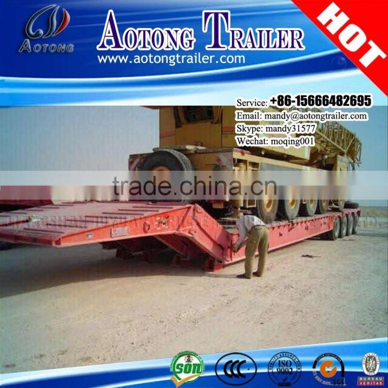 4 axle 100 Tons Folding Gooseneck Low Loader, Lowboy Semi Trailer For Sale