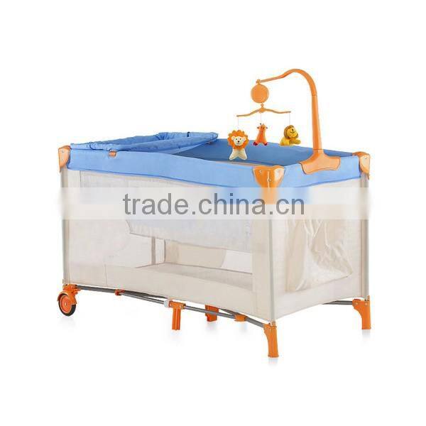 new model European standard baby playpen with wheels and canopy luxury baby folding playpen