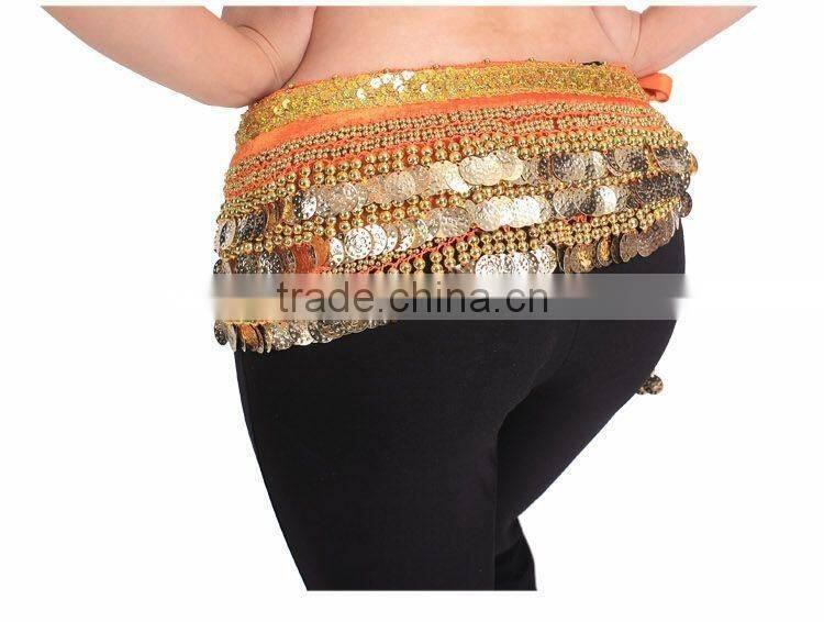 2016 Cheap New Women Belly Dance Coin Belts Belly Dancing Hip Scarf for Sale 10 Colors Available