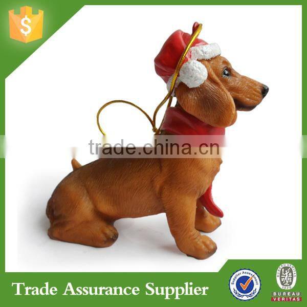 Professional dog supplier polyresin Dachsund Christmas ornament