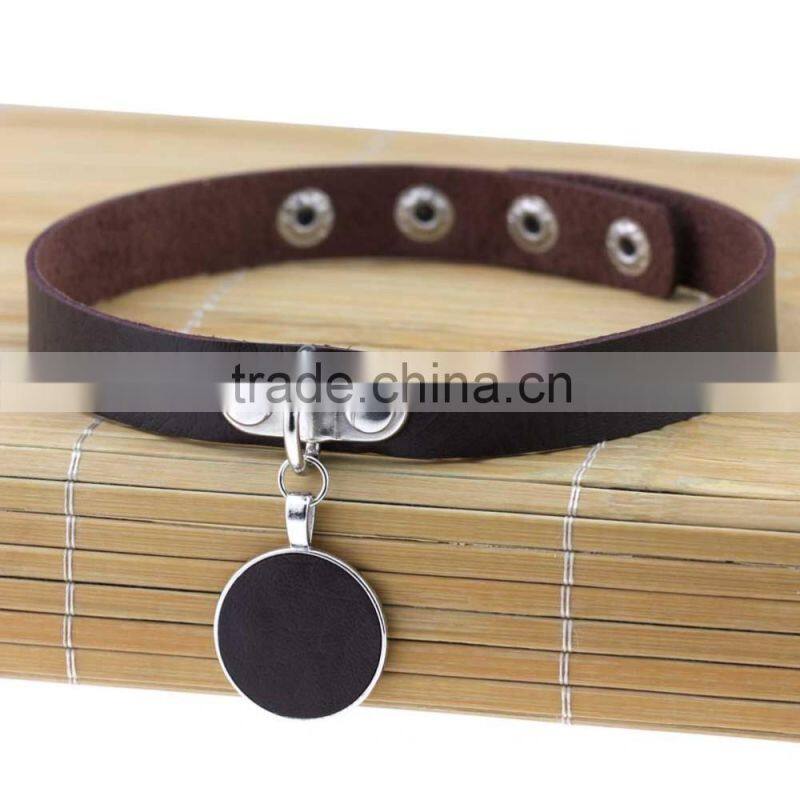 Rock Punk Style Hot Japan Anime Sailor Moon Heart Wings Chocker Leather Necklace Gothic Collar Choker