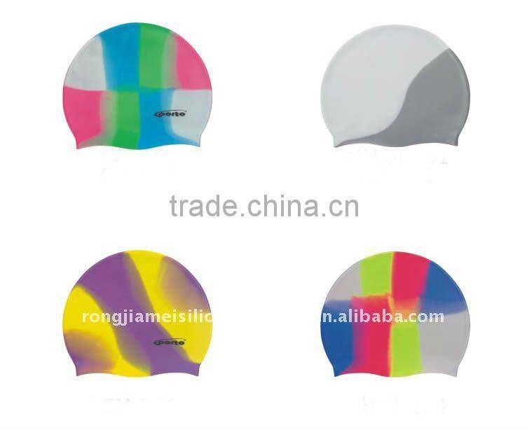 Hot sales! printing silicone swim cap ,funny silicone swimming cap