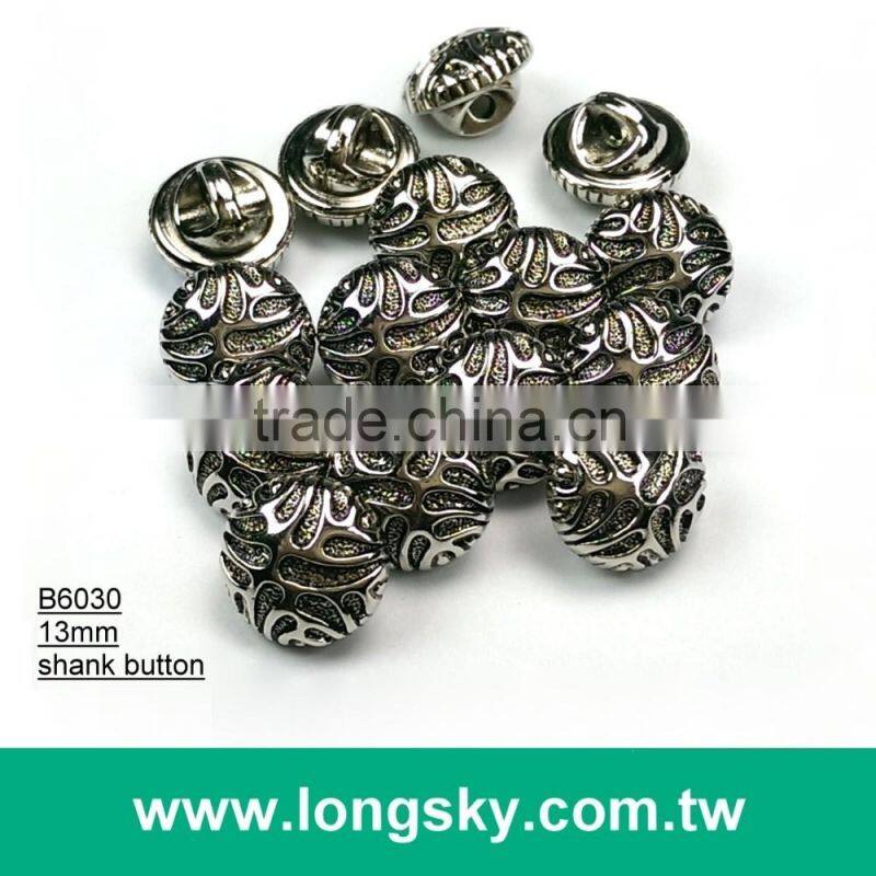 (#B6031/13mm) Sea anchor pattern on gold plated abs button with shank for navy style clothing