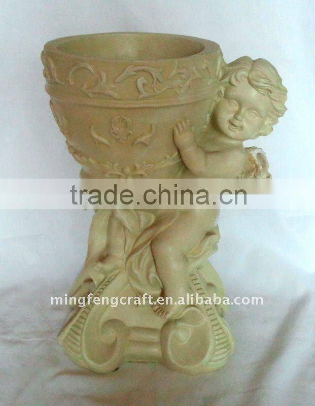 Polyresin Angel Flower Pot Decoration Crafts