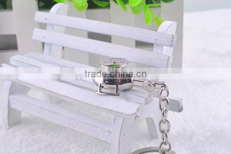 small plane stainless still commercial keyring