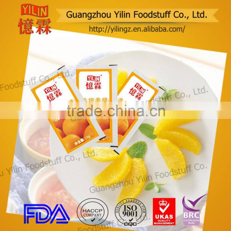 18g small sachet orange Jam branded in China factory