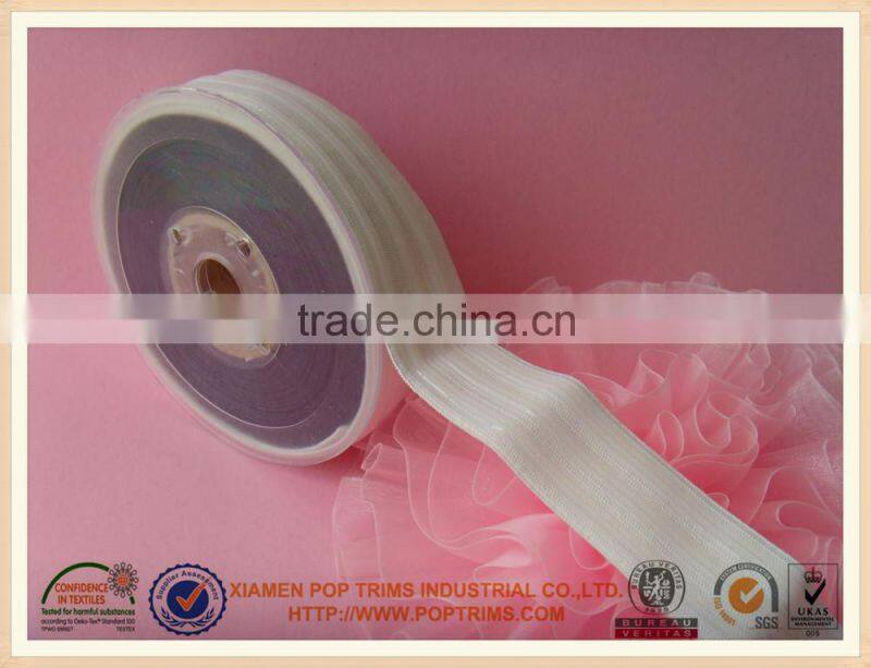 White knitted 3 silicone gripper elastic