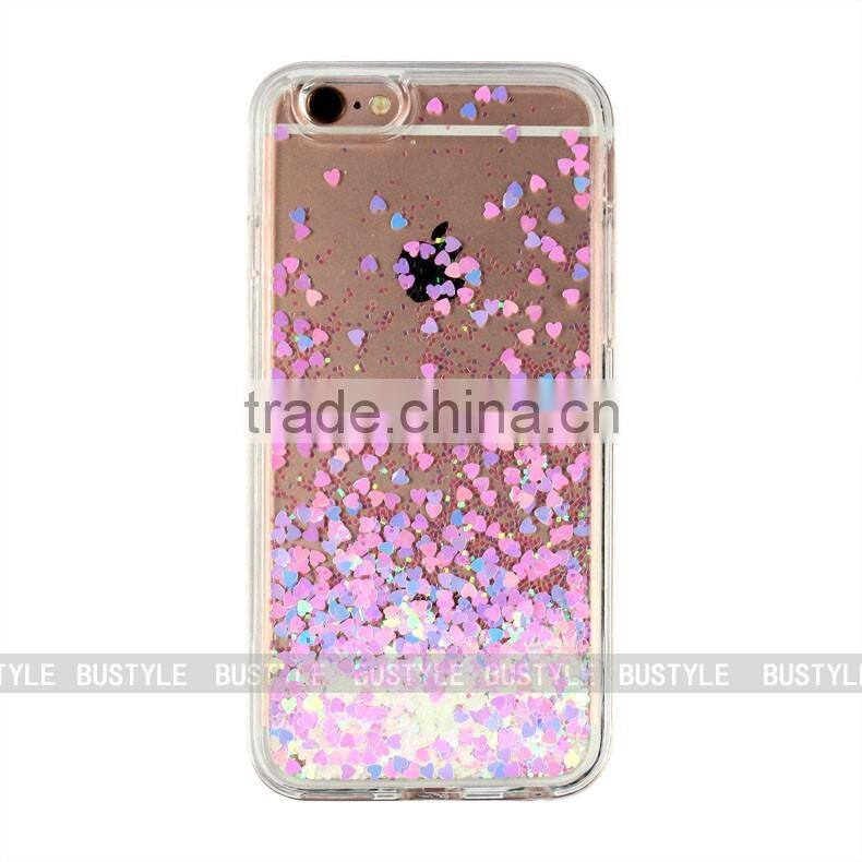 Custom Transparent Liquid Glitter Case for iPhone for Samsung Mobile Phone Cover