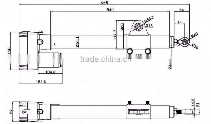 18/24/36'' electric actuator for the tracking system
