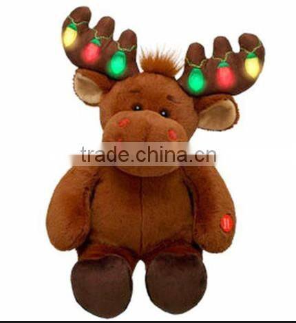 lighted christmas moose/stuffed christmas toys/christmas moose stuffed toys