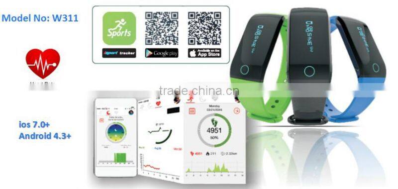Optional Bluetooth Heart Rate Monitor Bracelet With SMS Content fitness band