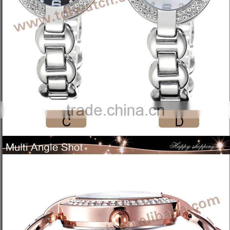 W4754 Silver White Clean White Dial Crystal design your own watch