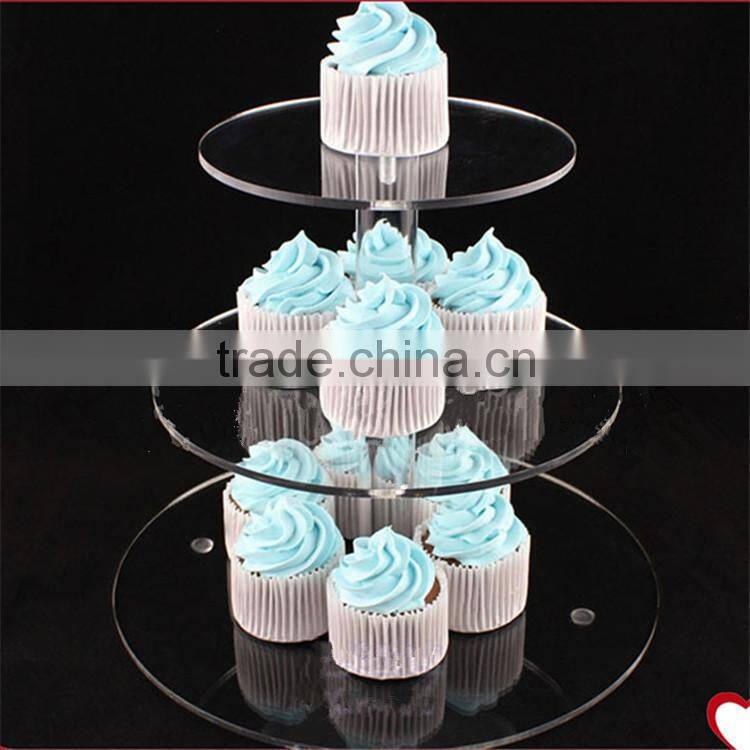 High quality plexiglass cake display tray, wedding cake rack, cake riser