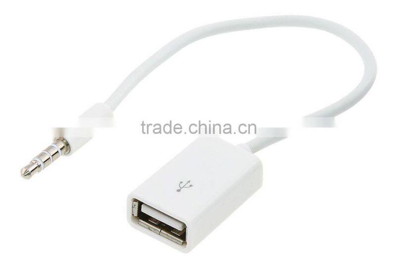 3.5mm Male AUX Auxiliary Audio Plug Jack to USB Cord