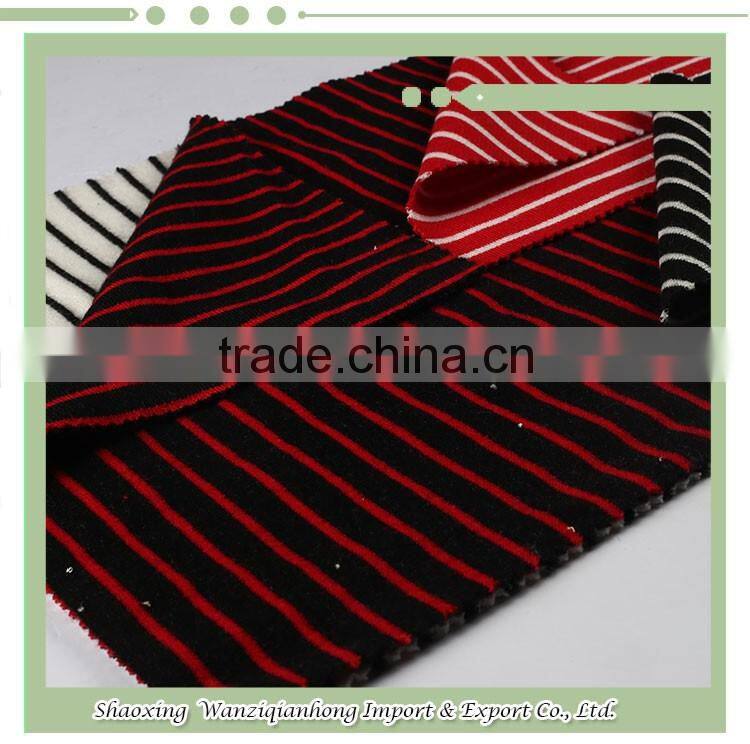 Shaoxing polyester rayon spandex yarn dyed TR interlock fabric