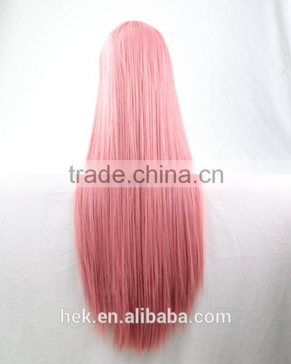 Cosplay Wig Oblique Bangs Long Straight Human Wigs 80cm 32 inch Costume party synthetic hair wig