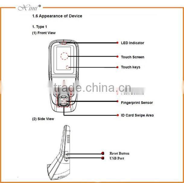 1500 face user and 2000 fingerprint capacity TCP/IP communication professional face access controller and time reader