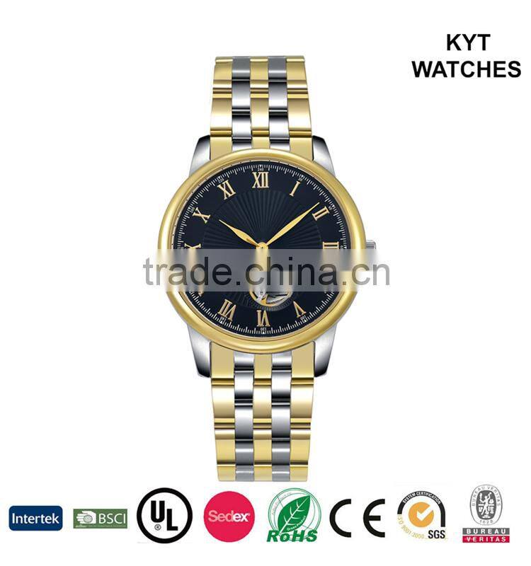 KYT quality japan movt stainless steel exquisite basic men's wrist automatic mechanical watch