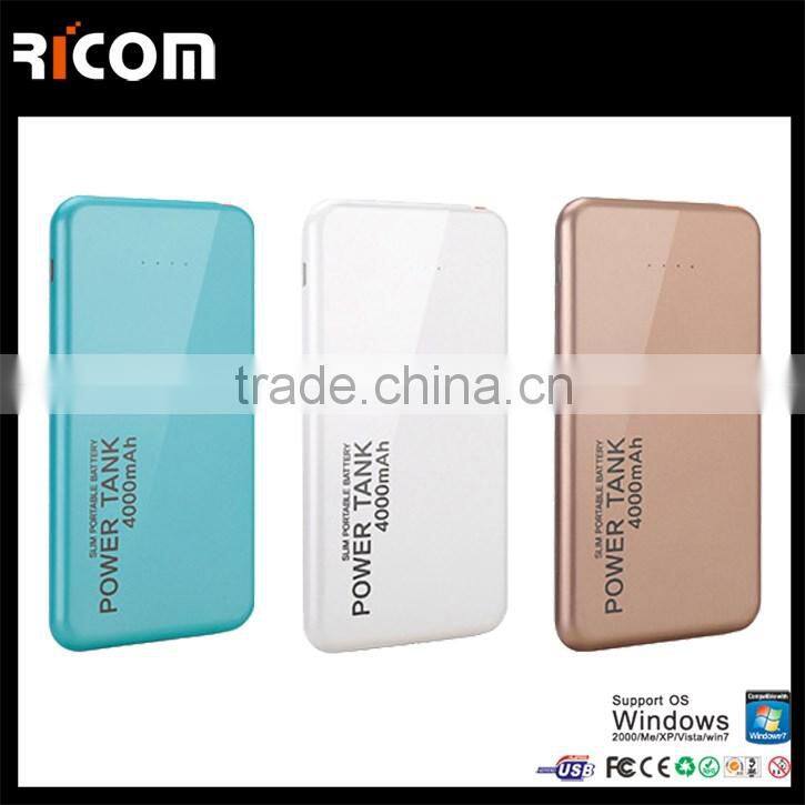 Portable Built-in Cable Power Bank 4000mah with Dual USB, Universal External Mobile Portable Charger for Samsung