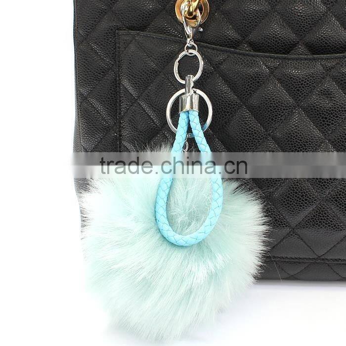 2016 New style fashion promotion gift personalized bag accessories pom pom keyring