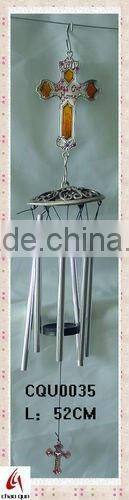2012 crafts pewter cross wind chime windbell 0035