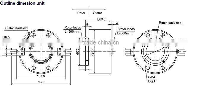 Wind Turbine Slip Rings : Kilowatt grade HMT50120-3