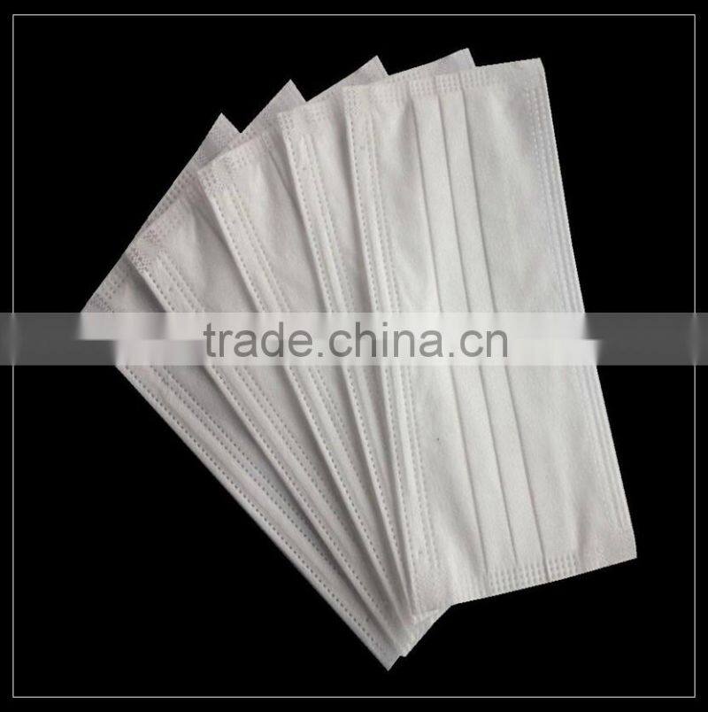 3ply white disposable non-woven medical/dental plastic face mask